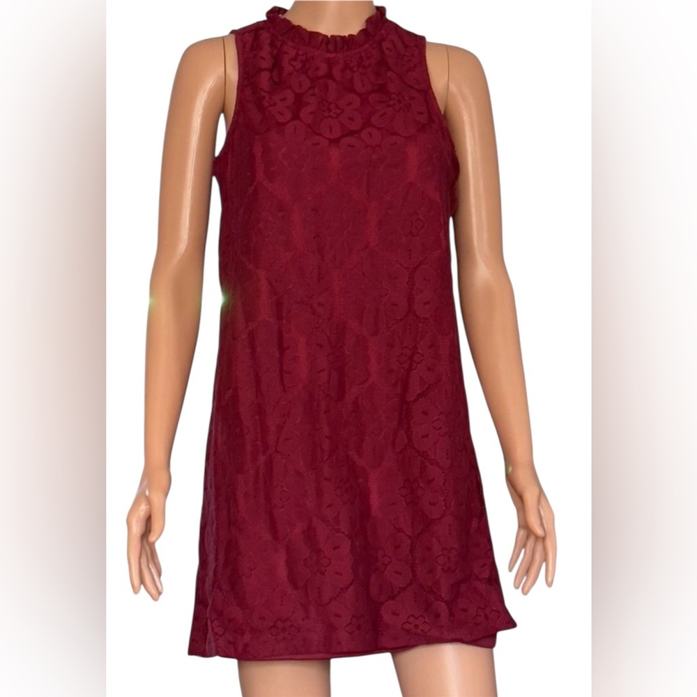 Paper Crane Maroon Lace Womens Dress Sz L NWOT